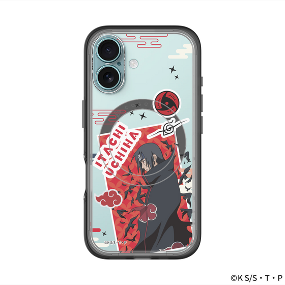 スリムプロテクションプレミアムケース with MagSafe［ NARUTO -ナルト- 疾風伝 - ステッカー - うちはイタチ ］