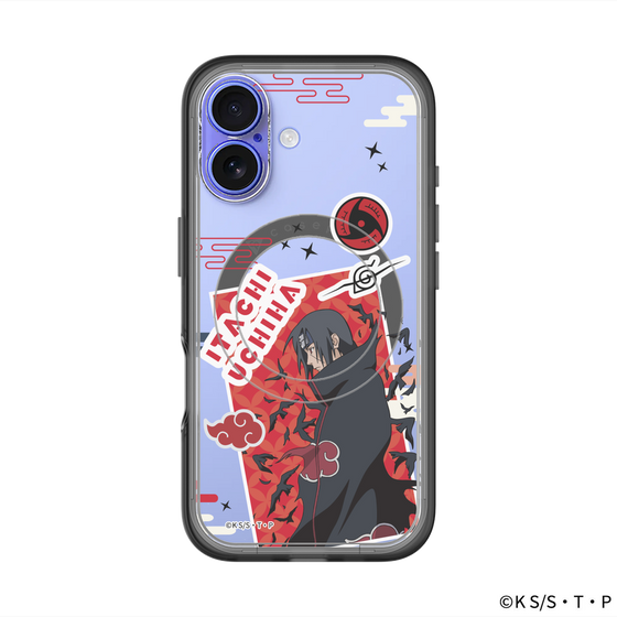 スリムプロテクションプレミアムケース with MagSafe［ NARUTO -ナルト- 疾風伝 - ステッカー - うちはイタチ ］