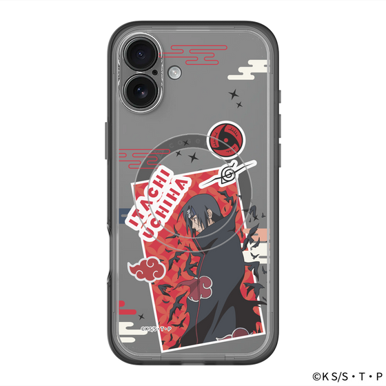 スリムプロテクションプレミアムケース with MagSafe［ NARUTO -ナルト- 疾風伝 - ステッカー - うちはイタチ ］