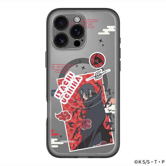 スリムプロテクションプレミアムケース with MagSafe［ NARUTO -ナルト- 疾風伝 - ステッカー - うちはイタチ ］