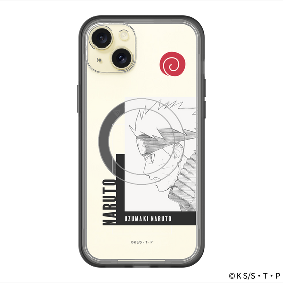 スリムプロテクションプレミアムケース with MagSafe［ NARUTO -ナルト- 疾風伝 - うずまきナルト - 線画 ］
