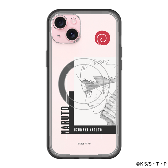 スリムプロテクションプレミアムケース with MagSafe［ NARUTO -ナルト- 疾風伝 - うずまきナルト - 線画 ］