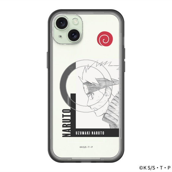 スリムプロテクションプレミアムケース with MagSafe［ NARUTO -ナルト- 疾風伝 - うずまきナルト - 線画 ］