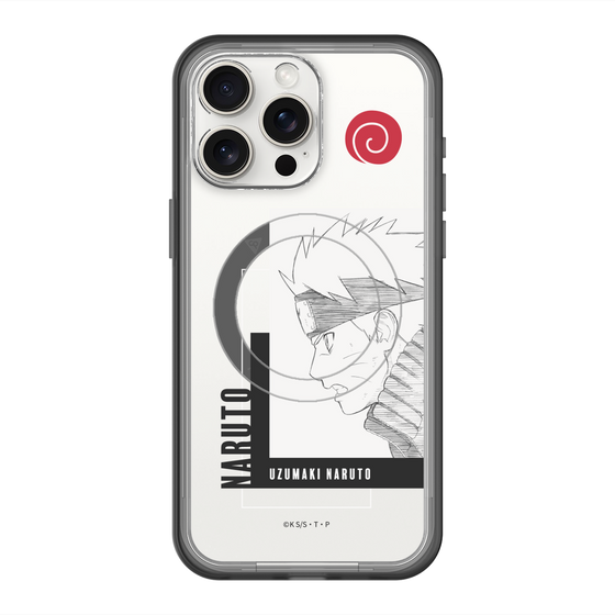 スリムプロテクションプレミアムケース with MagSafe［ NARUTO -ナルト- 疾風伝 - うずまきナルト - 線画 ］