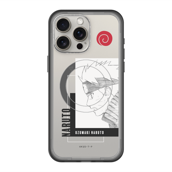 スリムプロテクションプレミアムケース with MagSafe［ NARUTO -ナルト- 疾風伝 - うずまきナルト - 線画 ］