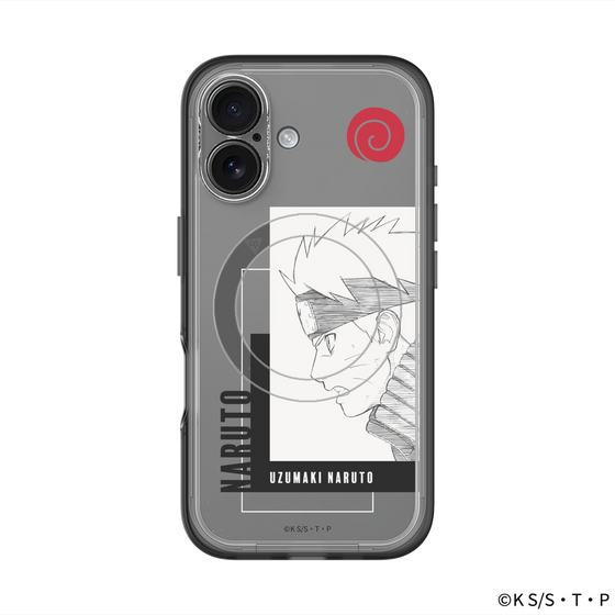 スリムプロテクションプレミアムケース with MagSafe［ NARUTO -ナルト- 疾風伝 - うずまきナルト - 線画 ］
