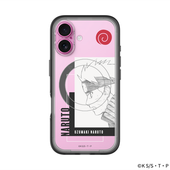 スリムプロテクションプレミアムケース with MagSafe［ NARUTO -ナルト- 疾風伝 - うずまきナルト - 線画 ］