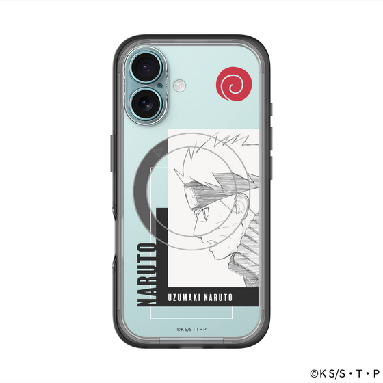スリムプロテクションプレミアムケース with MagSafe［ NARUTO -ナルト- 疾風伝 - うずまきナルト - 線画 ］