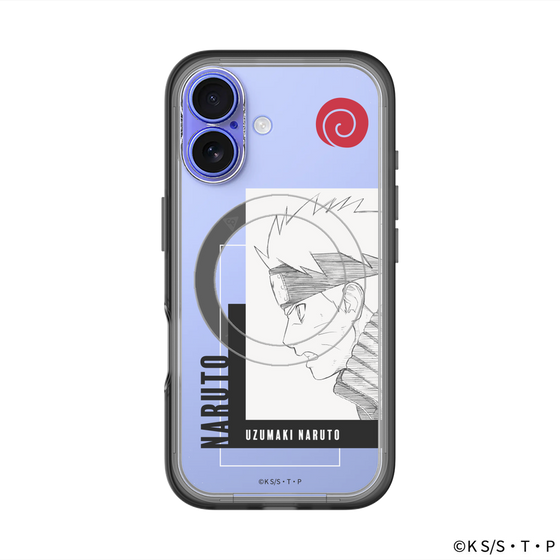 スリムプロテクションプレミアムケース with MagSafe［ NARUTO -ナルト- 疾風伝 - うずまきナルト - 線画 ］