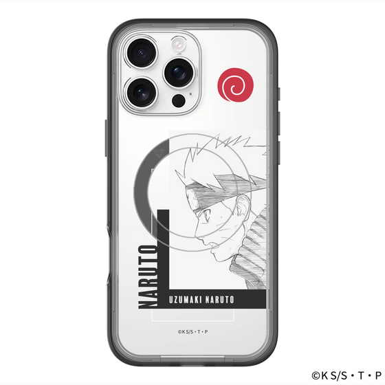 スリムプロテクションプレミアムケース with MagSafe［ NARUTO-ナルト- 疾風伝 - うずまきナルト - 線画 ］