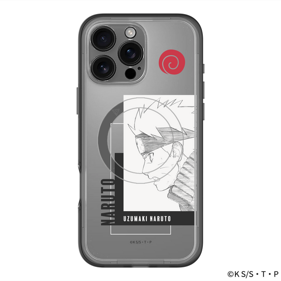 スリムプロテクションプレミアムケース with MagSafe［ NARUTO -ナルト- 疾風伝 - うずまきナルト - 線画 ］