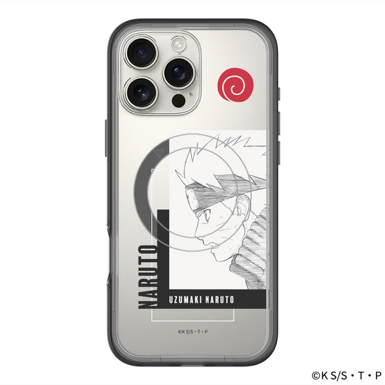 スリムプロテクションプレミアムケース with MagSafe［ NARUTO -ナルト- 疾風伝 - うずまきナルト - 線画 ］