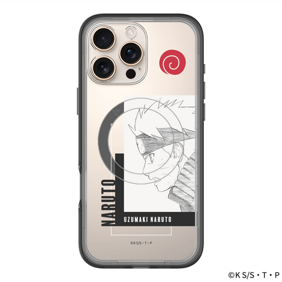スリムプロテクションプレミアムケース with MagSafe［ NARUTO -ナルト- 疾風伝 - うずまきナルト - 線画 ］