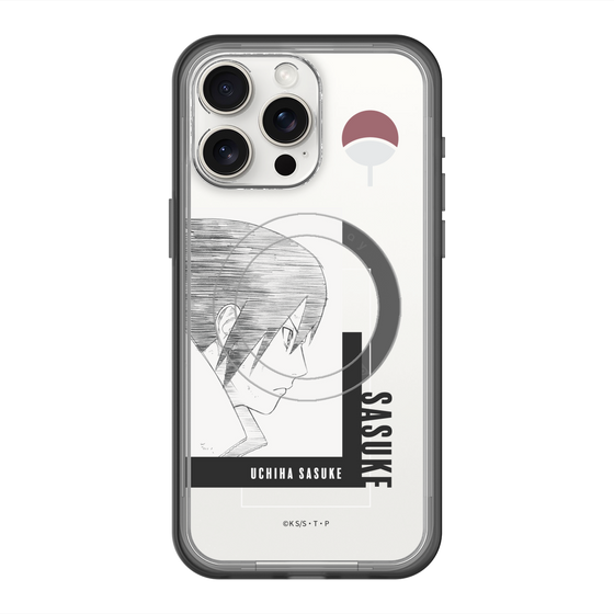 スリムプロテクションプレミアムケース with MagSafe［ NARUTO -ナルト- 疾風伝 - うちはサスケ - 線画 ］