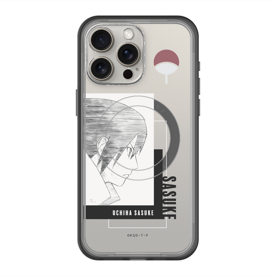 スリムプロテクションプレミアムケース with MagSafe［ NARUTO -ナルト- 疾風伝 - うちはサスケ - 線画 ］
