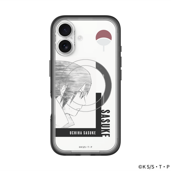 スリムプロテクションプレミアムケース with MagSafe［ NARUTO-ナルト- 疾風伝 - うちはサスケ - 線画 ］