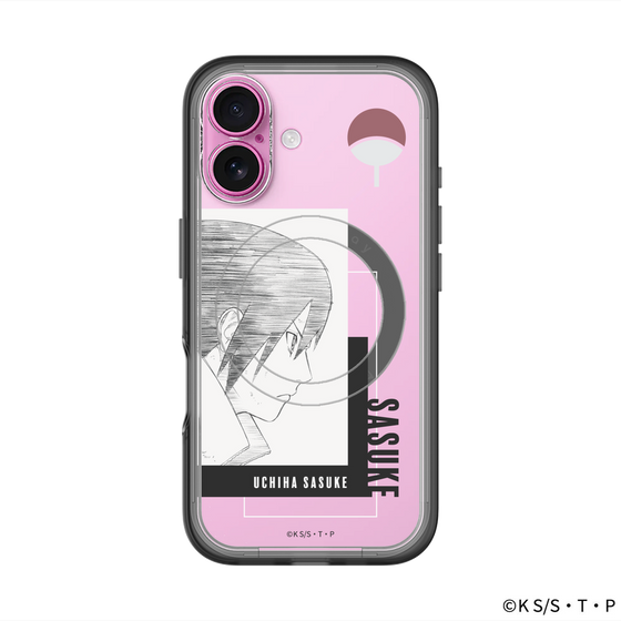 スリムプロテクションプレミアムケース with MagSafe［ NARUTO -ナルト- 疾風伝 - うちはサスケ - 線画 ］