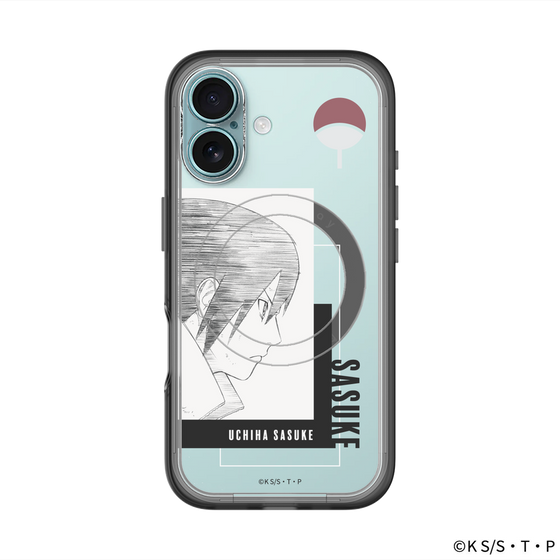 スリムプロテクションプレミアムケース with MagSafe［ NARUTO -ナルト- 疾風伝 - うちはサスケ - 線画 ］
