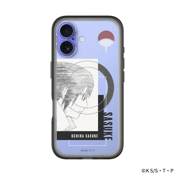 スリムプロテクションプレミアムケース with MagSafe［ NARUTO -ナルト- 疾風伝 - うちはサスケ - 線画 ］