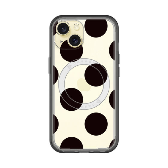 スリムプロテクションプレミアムケース with MagSafe［ シンプルドット - Black ］