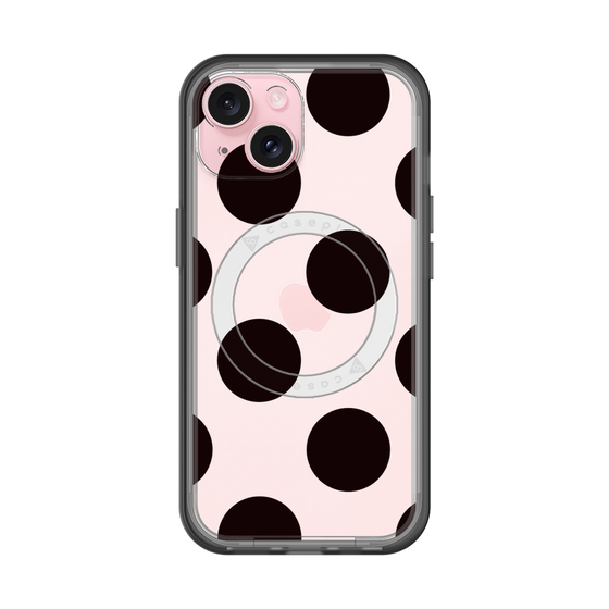 スリムプロテクションプレミアムケース with MagSafe［ シンプルドット - Black ］