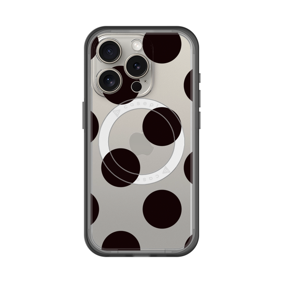 スリムプロテクションプレミアムケース with MagSafe［ シンプルドット - Black ］