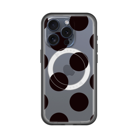 スリムプロテクションプレミアムケース with MagSafe［ シンプルドット - Black ］