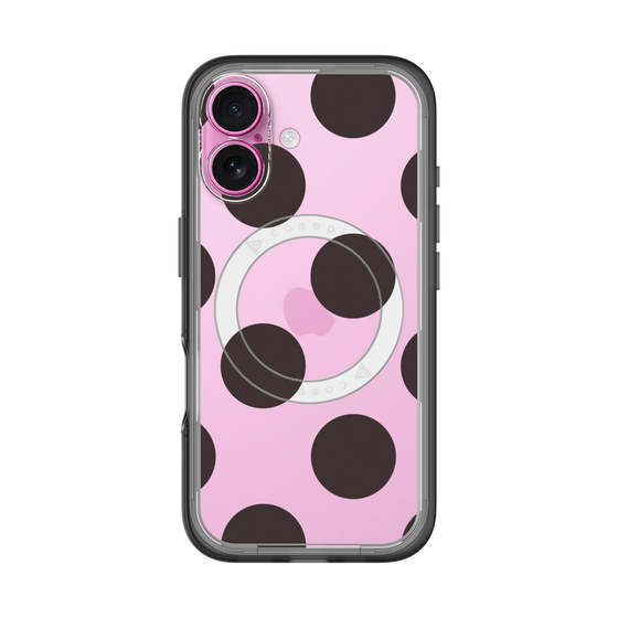 スリムプロテクションプレミアムケース with MagSafe［ シンプルドット - Black ］