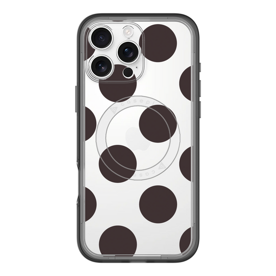 スリムプロテクションプレミアムケース with MagSafe［ シンプルドット - Black ］