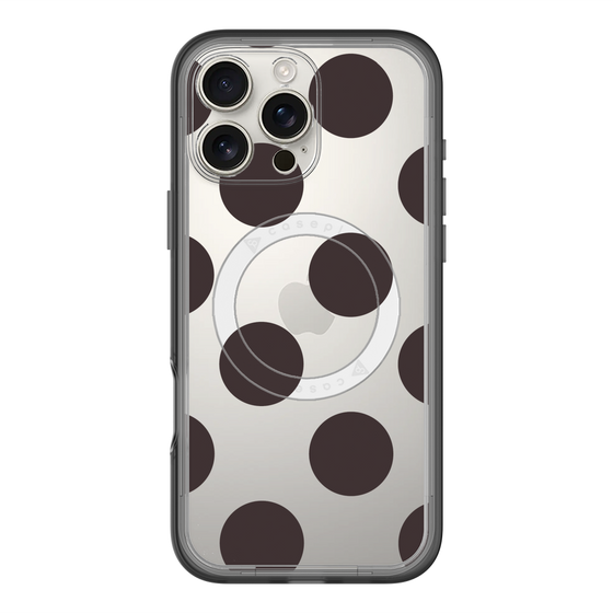 スリムプロテクションプレミアムケース with MagSafe［ シンプルドット - Black ］