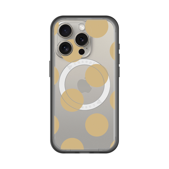 スリムプロテクションプレミアムケース with MagSafe［ シンプルドット - Beige ］