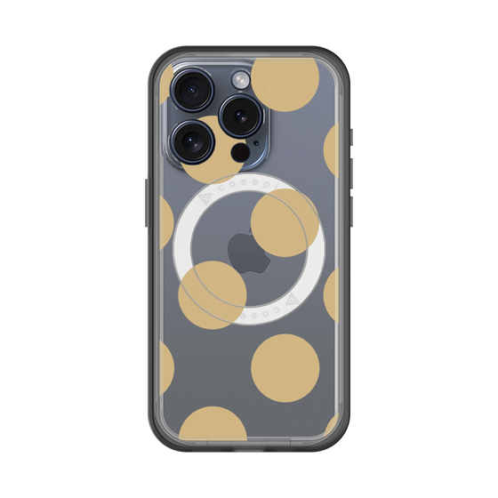 スリムプロテクションプレミアムケース with MagSafe［ シンプルドット - Beige ］