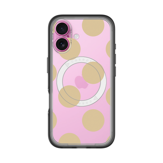 スリムプロテクションプレミアムケース with MagSafe［ シンプルドット - Beige ］
