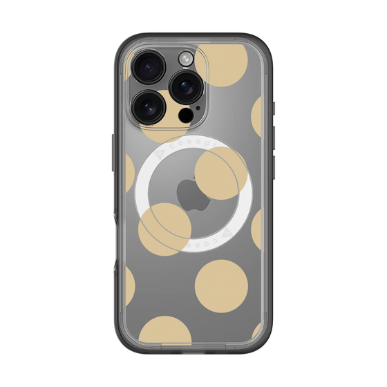 スリムプロテクションプレミアムケース with MagSafe［ シンプルドット - Beige ］