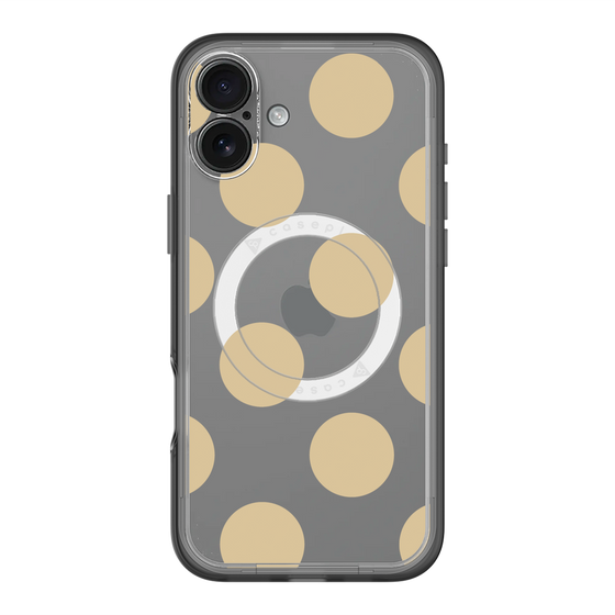スリムプロテクションプレミアムケース with MagSafe［ シンプルドット - Beige ］