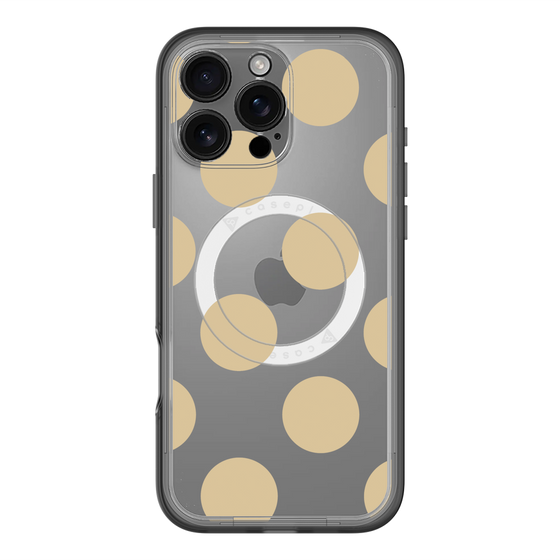 スリムプロテクションプレミアムケース with MagSafe［ シンプルドット - Beige ］