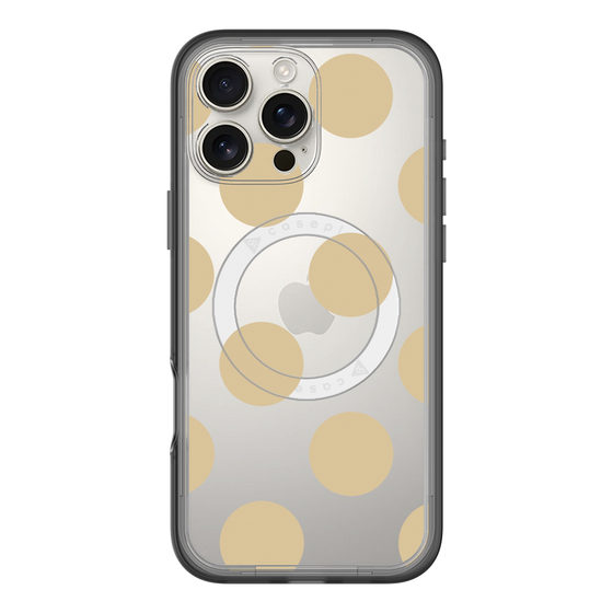 スリムプロテクションプレミアムケース with MagSafe［ シンプルドット - Beige ］