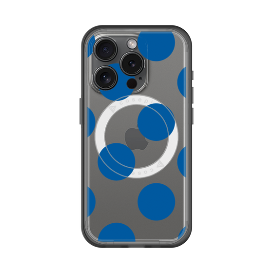 スリムプロテクションプレミアムケース with MagSafe［ シンプルドット - Blue ］