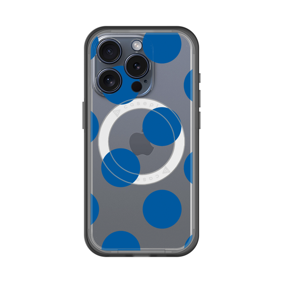 スリムプロテクションプレミアムケース with MagSafe［ シンプルドット - Blue ］