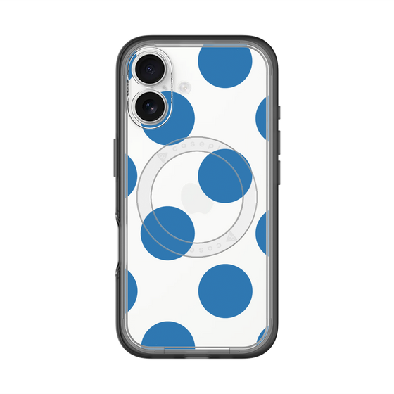 スリムプロテクションプレミアムケース with MagSafe［ シンプルドット - Blue ］