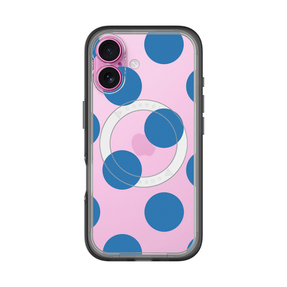スリムプロテクションプレミアムケース with MagSafe［ シンプルドット - Blue ］