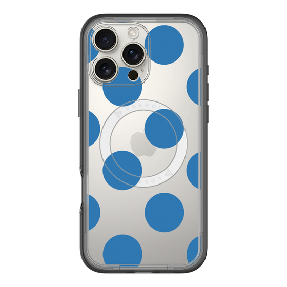 スリムプロテクションプレミアムケース with MagSafe［ シンプルドット - Blue ］