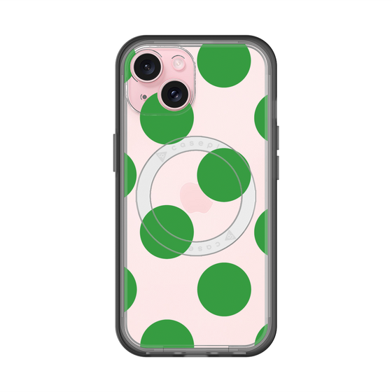 スリムプロテクションプレミアムケース with MagSafe［ シンプルドット - Green ］