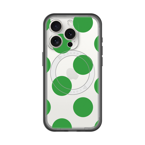 スリムプロテクションプレミアムケース with MagSafe［ シンプルドット - Green ］