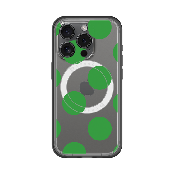 スリムプロテクションプレミアムケース with MagSafe［ シンプルドット - Green ］