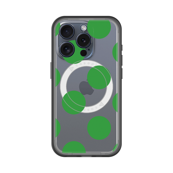 スリムプロテクションプレミアムケース with MagSafe［ シンプルドット - Green ］