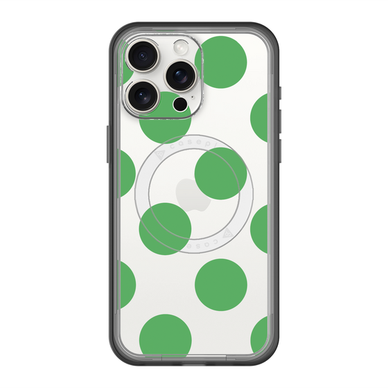 スリムプロテクションプレミアムケース with MagSafe［ シンプルドット - Green ］