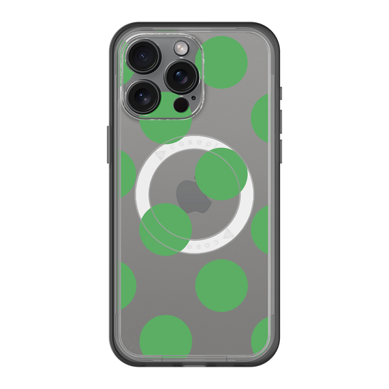 スリムプロテクションプレミアムケース with MagSafe［ シンプルドット - Green ］
