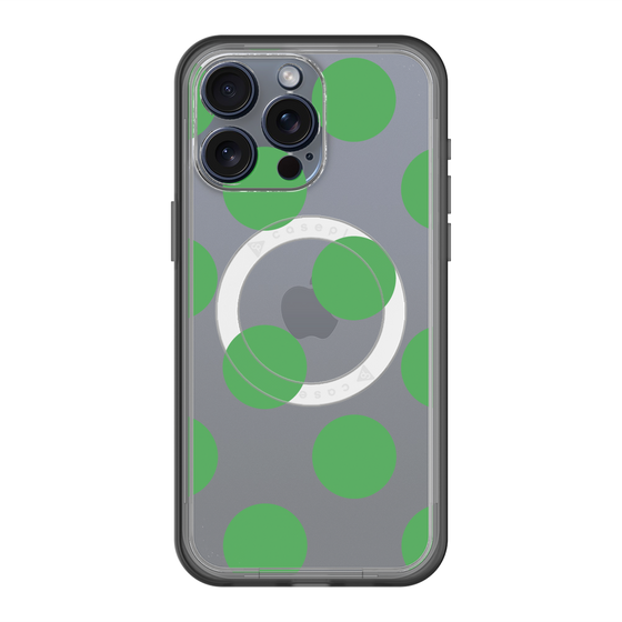 スリムプロテクションプレミアムケース with MagSafe［ シンプルドット - Green ］