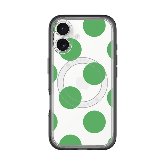 スリムプロテクションプレミアムケース with MagSafe［ シンプルドット - Green ］